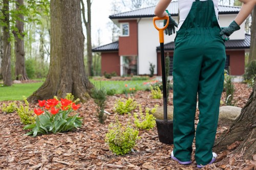 Completed hard landscaping with paths, edging, and decorative finishes in Enfield